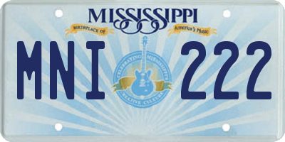MS license plate MNI222
