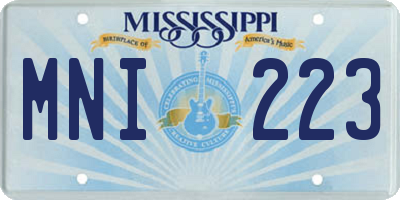 MS license plate MNI223