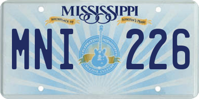 MS license plate MNI226