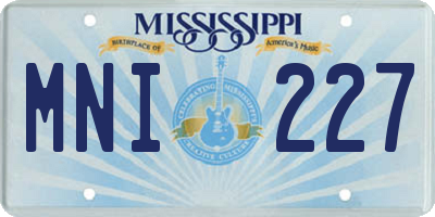 MS license plate MNI227