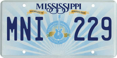 MS license plate MNI229