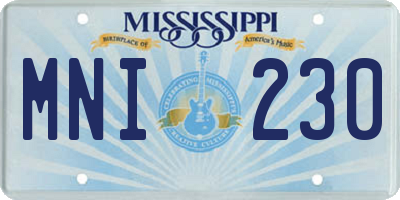 MS license plate MNI230