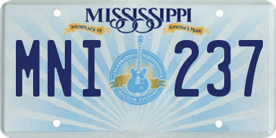 MS license plate MNI237
