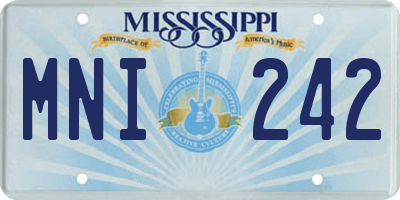MS license plate MNI242
