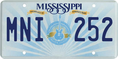 MS license plate MNI252