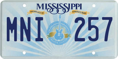 MS license plate MNI257