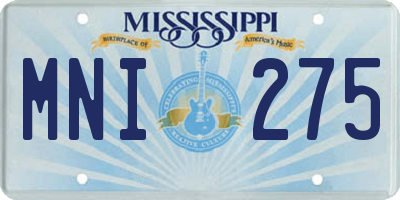 MS license plate MNI275