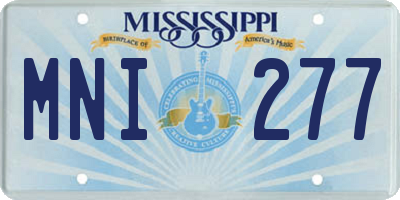 MS license plate MNI277