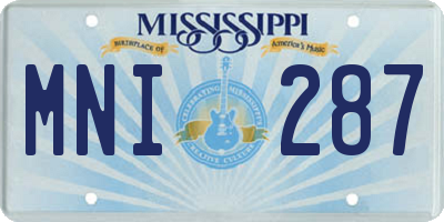 MS license plate MNI287