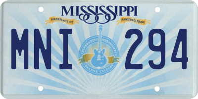 MS license plate MNI294