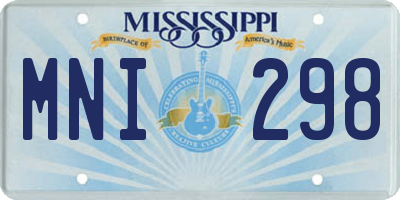 MS license plate MNI298