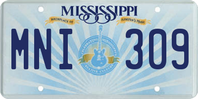 MS license plate MNI309