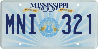 MS license plate MNI321