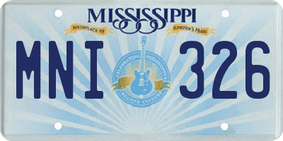 MS license plate MNI326