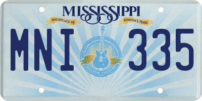 MS license plate MNI335