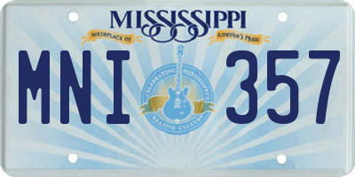 MS license plate MNI357