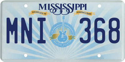 MS license plate MNI368