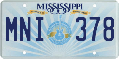 MS license plate MNI378