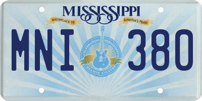 MS license plate MNI380