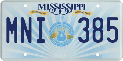 MS license plate MNI385