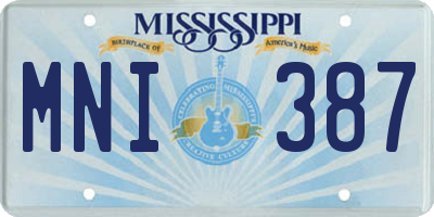 MS license plate MNI387