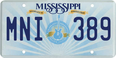 MS license plate MNI389