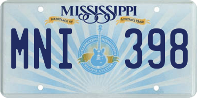 MS license plate MNI398