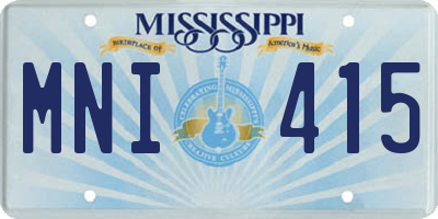 MS license plate MNI415