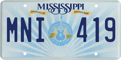 MS license plate MNI419
