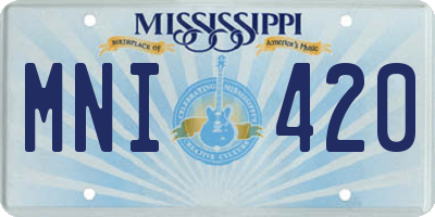 MS license plate MNI420