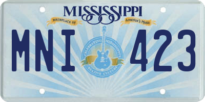 MS license plate MNI423