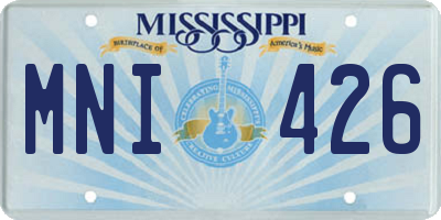 MS license plate MNI426