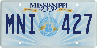 MS license plate MNI427