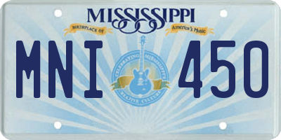 MS license plate MNI450