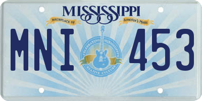 MS license plate MNI453