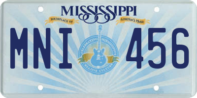 MS license plate MNI456