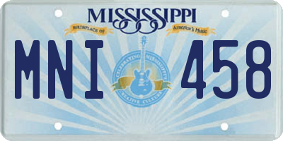 MS license plate MNI458