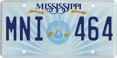 MS license plate MNI464