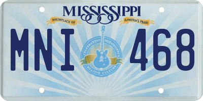 MS license plate MNI468