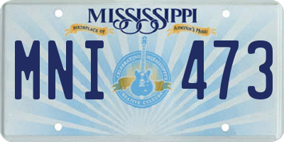MS license plate MNI473
