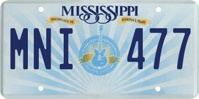 MS license plate MNI477