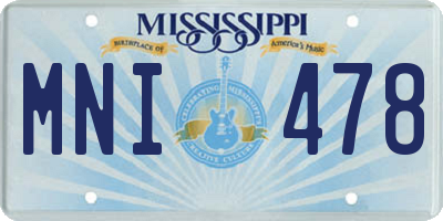 MS license plate MNI478