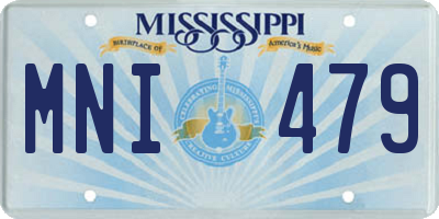 MS license plate MNI479