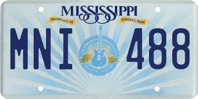 MS license plate MNI488