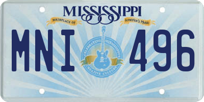 MS license plate MNI496