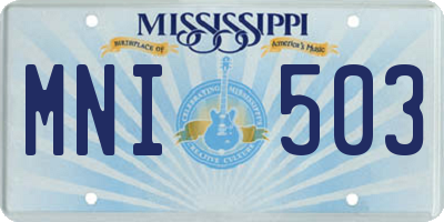 MS license plate MNI503