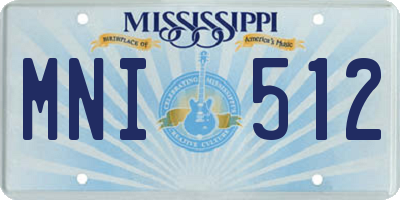 MS license plate MNI512