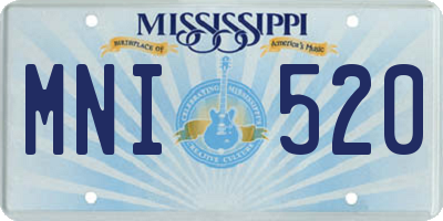 MS license plate MNI520