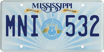 MS license plate MNI532