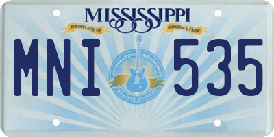MS license plate MNI535